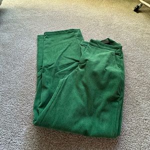 green pants